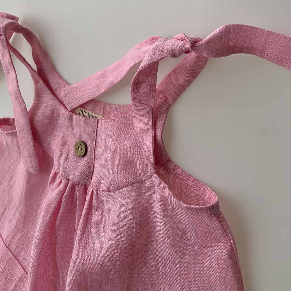 Minimou Kids Linen Dress - Pink