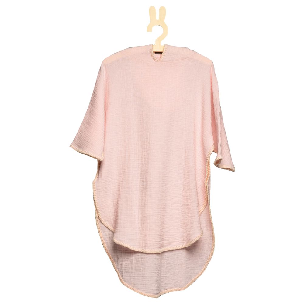 Minimou Kids Cotton Muslin Beach Poncho - Pink