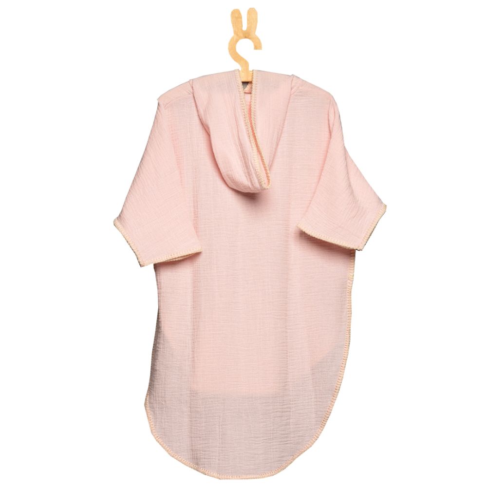 Minimou Kids Cotton Muslin Beach Poncho - Pink