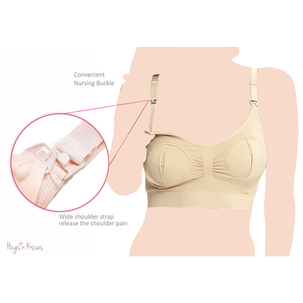 Spectra - Hugs'N Kisses Hands-Free Pumping/Nursing Bra Only - Latte
