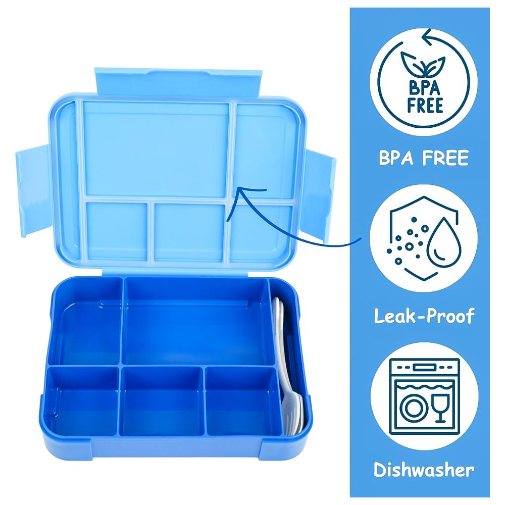 Mumfactory - 5 Compartment Lunch Box for Kids - Blue
