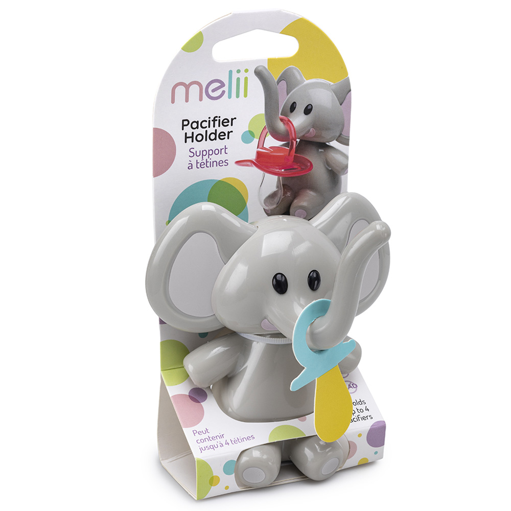 Melii - Elephant Pacifier Holder - Grey Ears