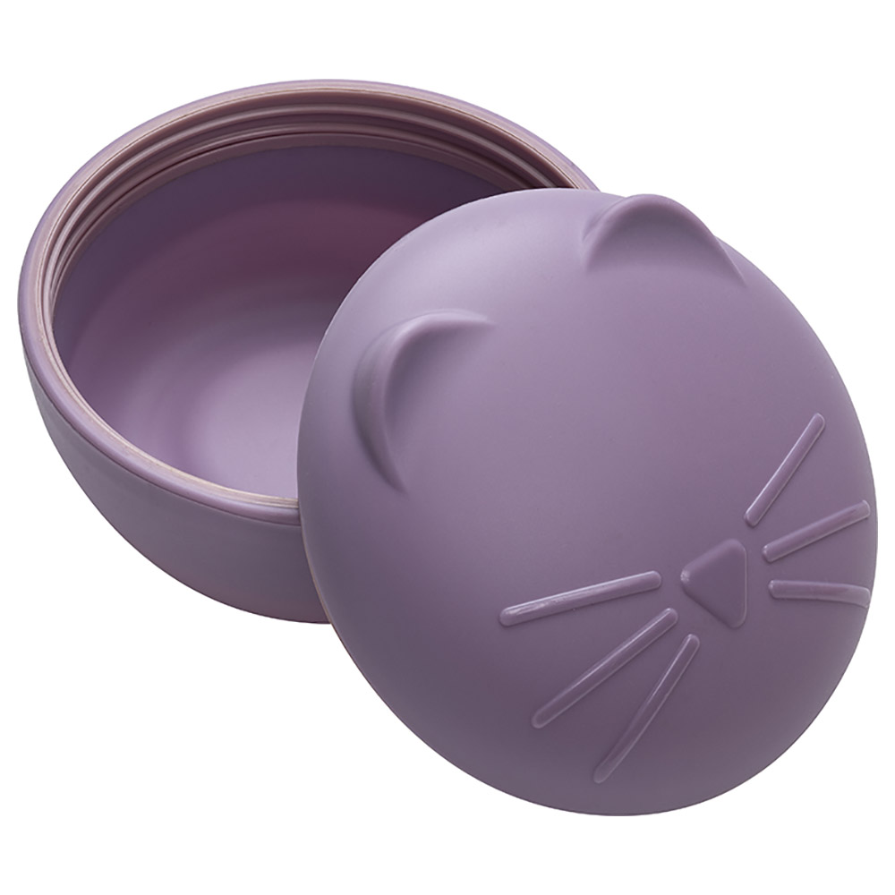 Melii Silicone Bowl with Lid - Cat - 350ml - Purple