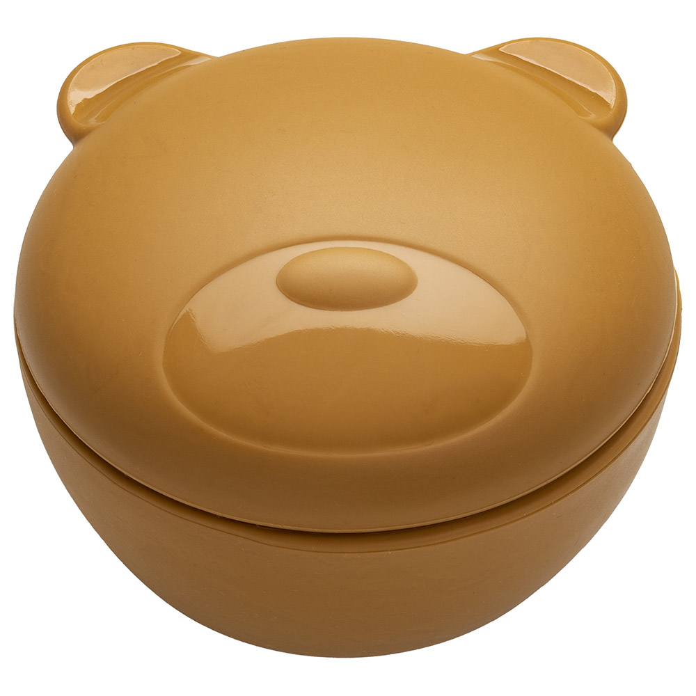 Melii Silicone Bowl with Lid - Bear - 350ml - Brown