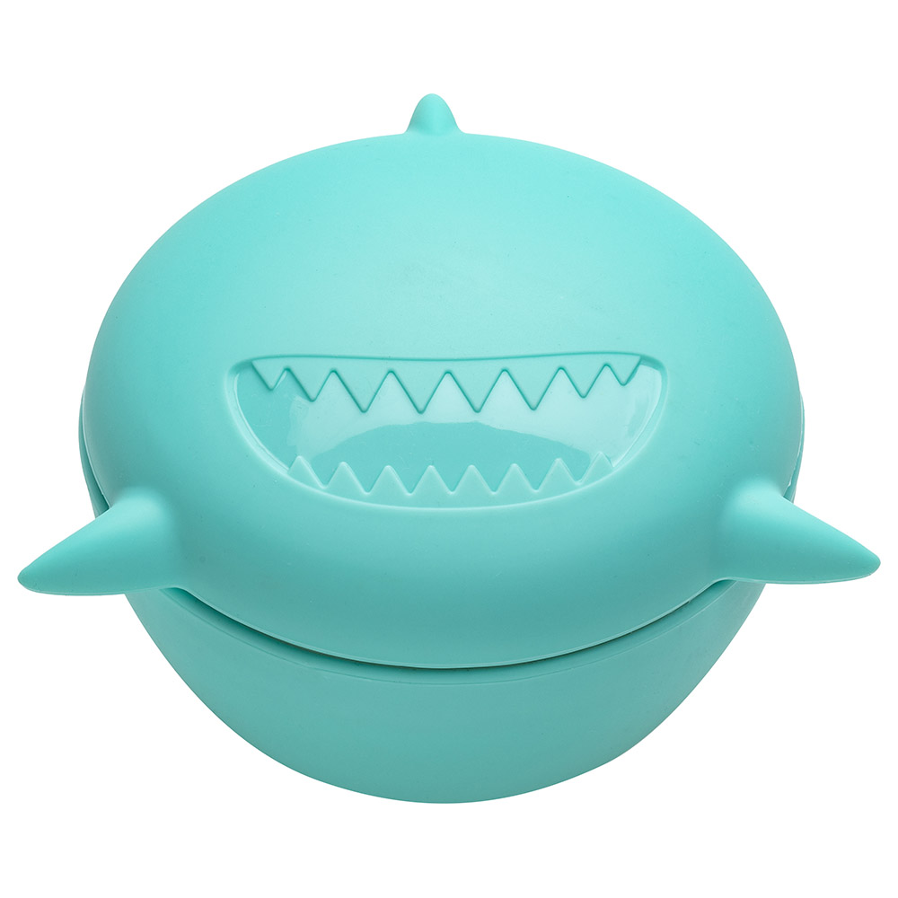 Melii Silicone Bowl with Lid - Shark - 350ml - Turquoise