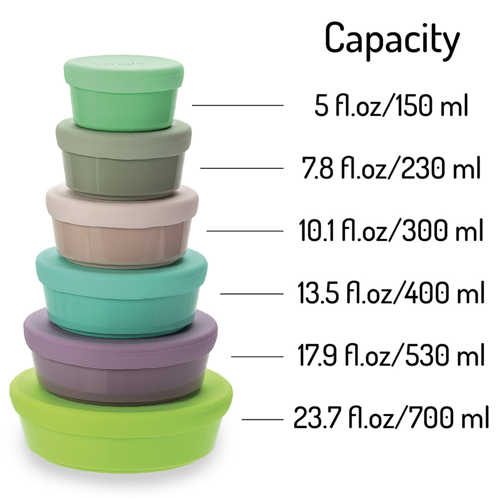 Buy Melii - Stacking & Nesting Containers with Silicone Lids - 6pc in ...