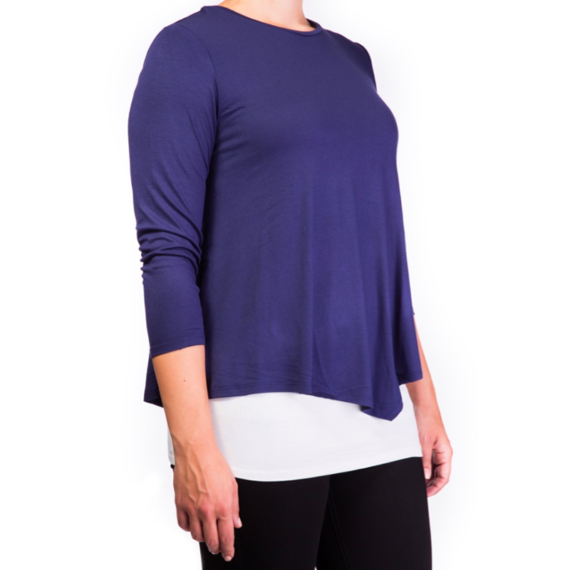 Mama Basics - Maternity & Nursing Top - Navy & Cream