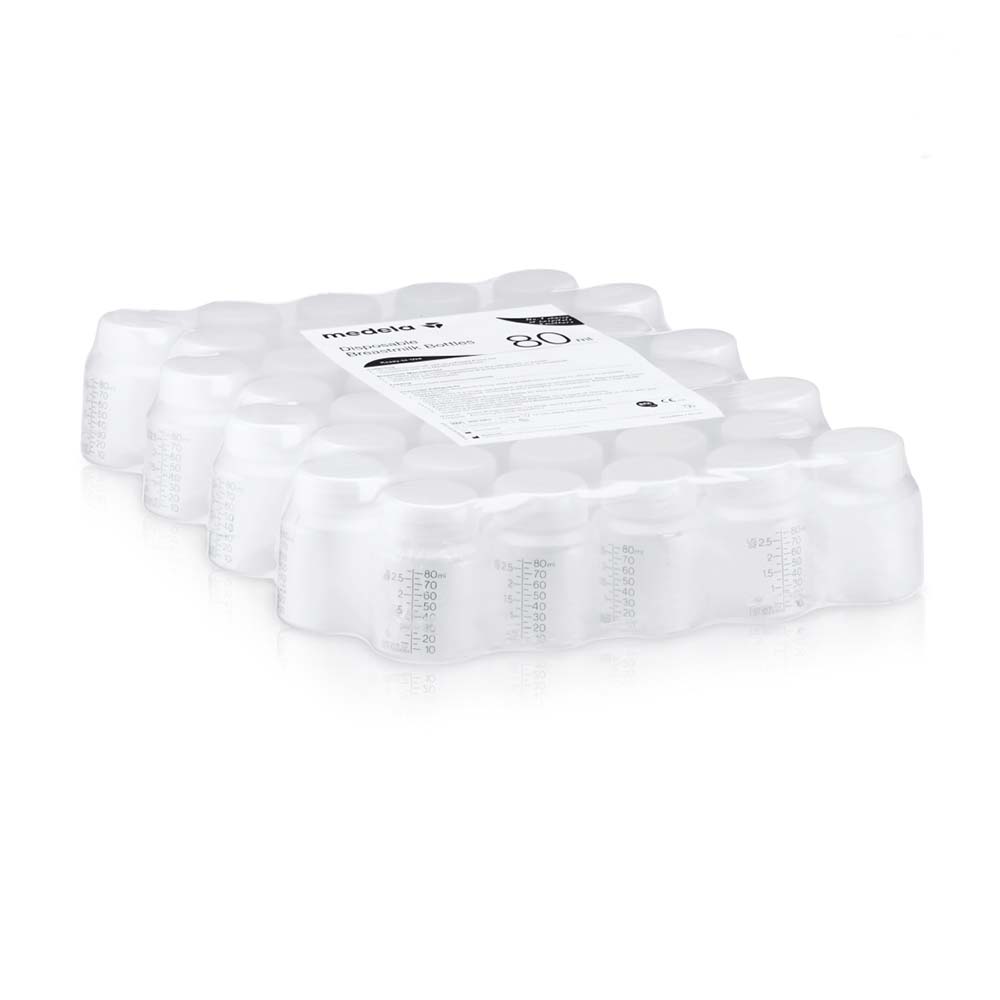 Medela - Disposable Breastmilk Storage Bottles 80ml with Lid - 40Pcs