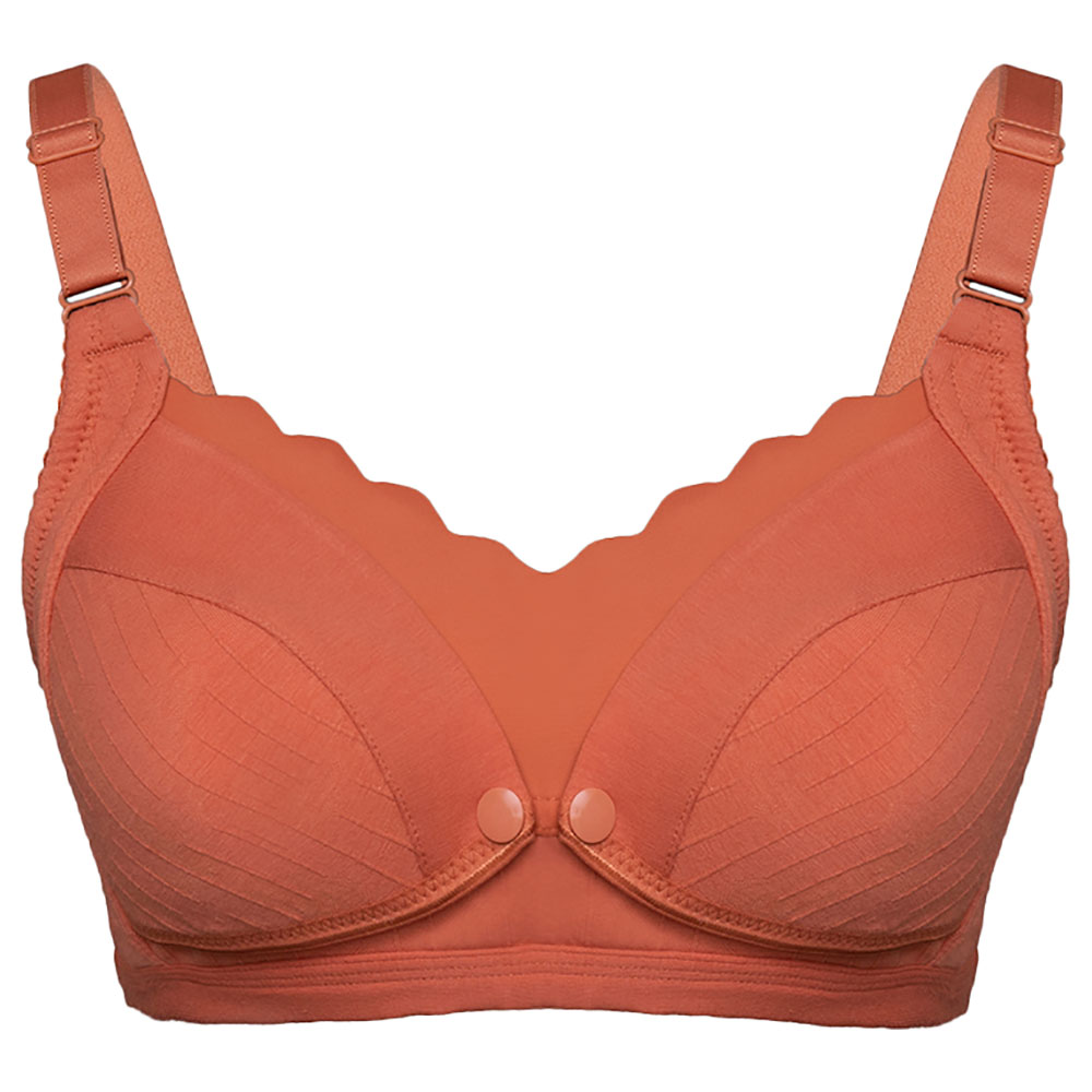 Okus - Comfy Cotton Seamless Nursing Bra - Orange