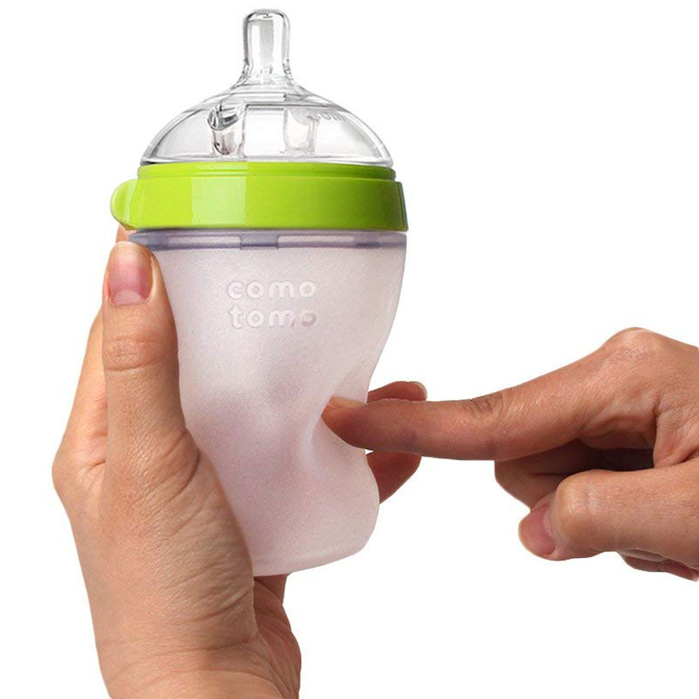 Comotomo - Natural Feel Baby Bottle Double Pack - Green