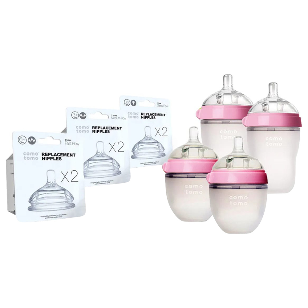 Comotomo - Baby Bottle Bundle 10 pcs - Pink
