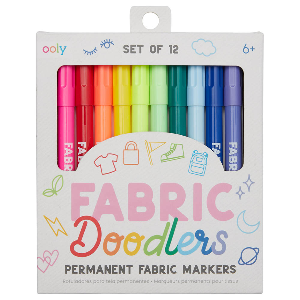 Ooly - Fabric Doodlers Markers - Set Of 12