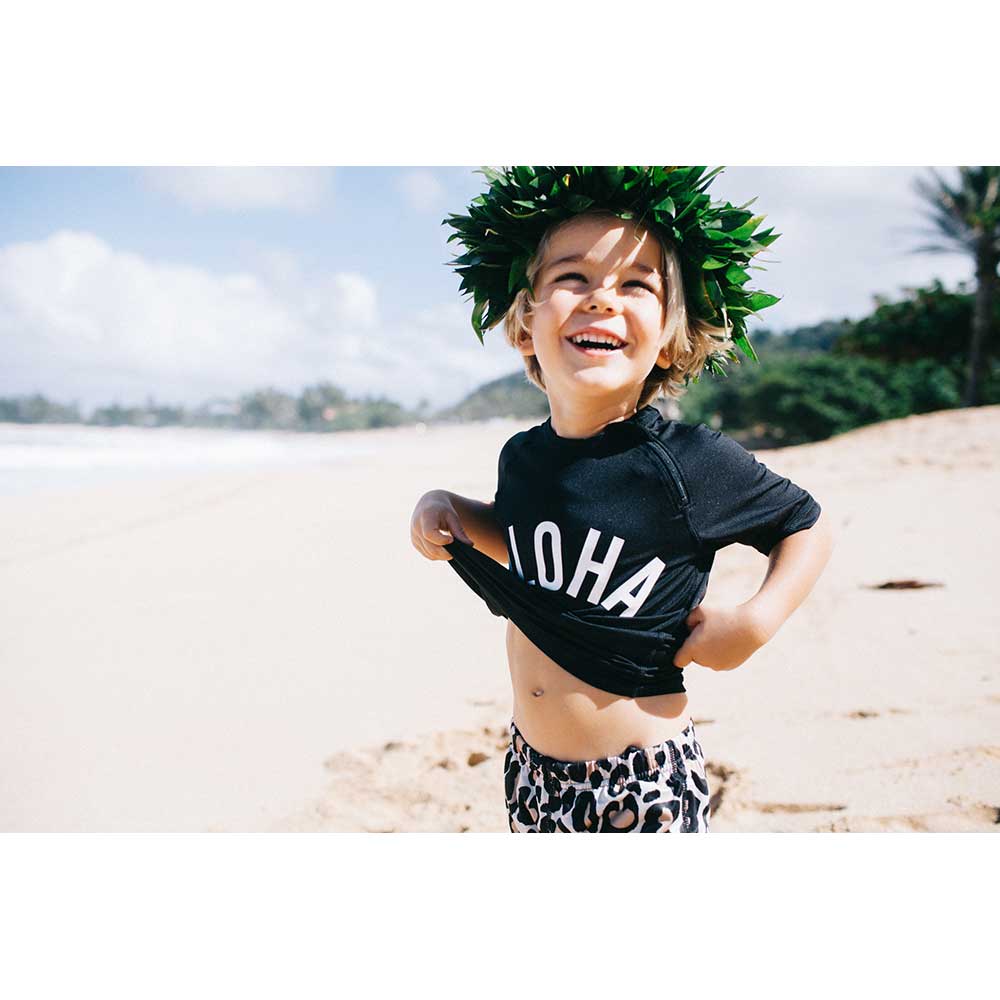 Beach & Bandits Boys' Aloha Short Sleeve Swim T-Shirt