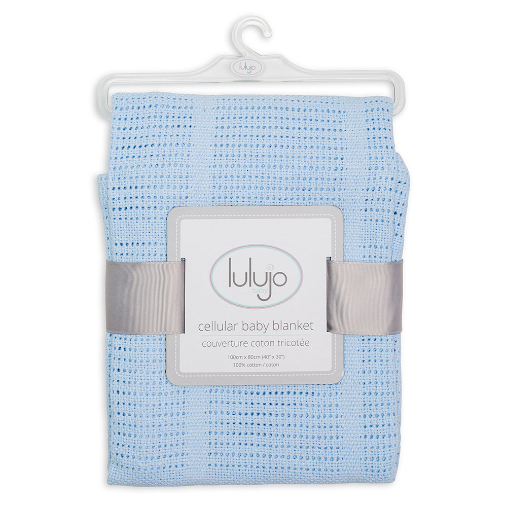 lulujo - Cellular Baby Blanket - Blue