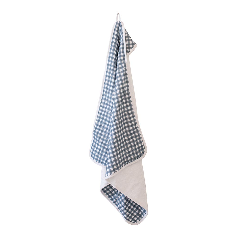 Lulujo - Hooded Towel - Navy Gingham
