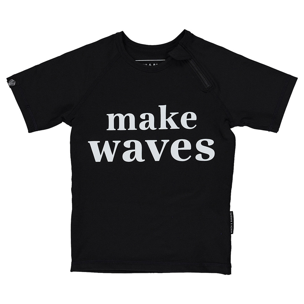 Beach & Bandits Make Waves Swim T-Shirt - Black