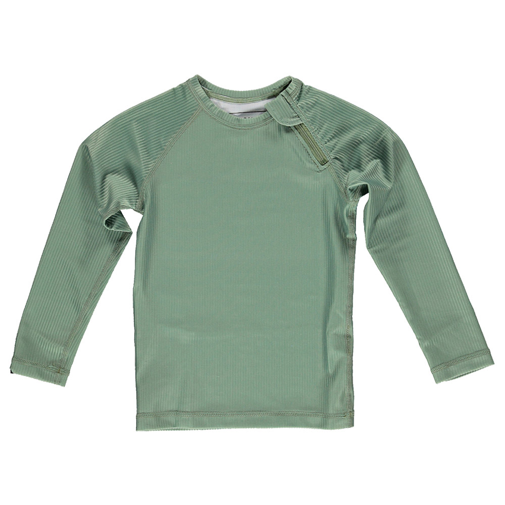 Beach & Bandits Basil Ribbed Long Sleeve Swim T-Shirt - Green