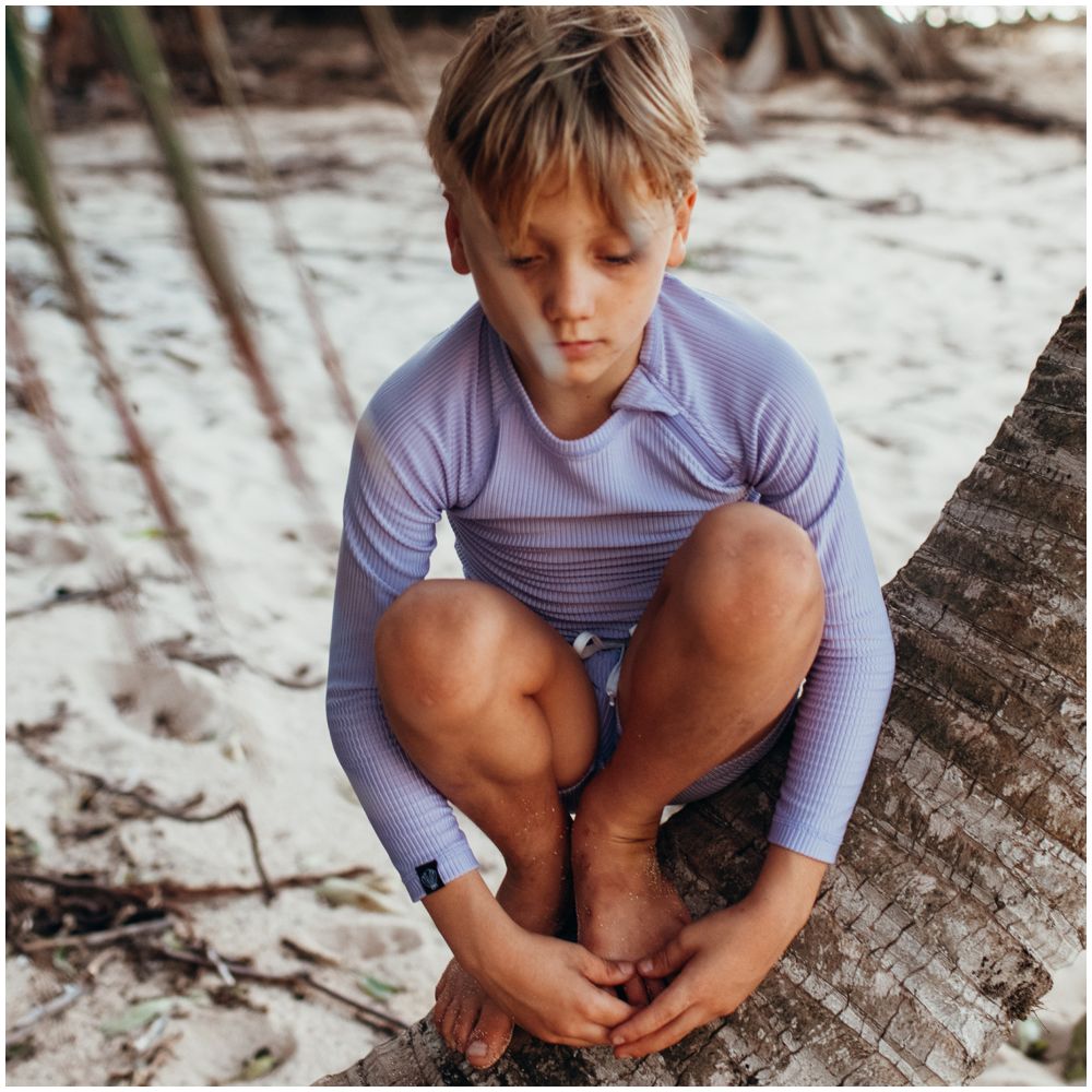 Beach & Bandits Ribbed Long Sleeve T-Shirt - Lavender