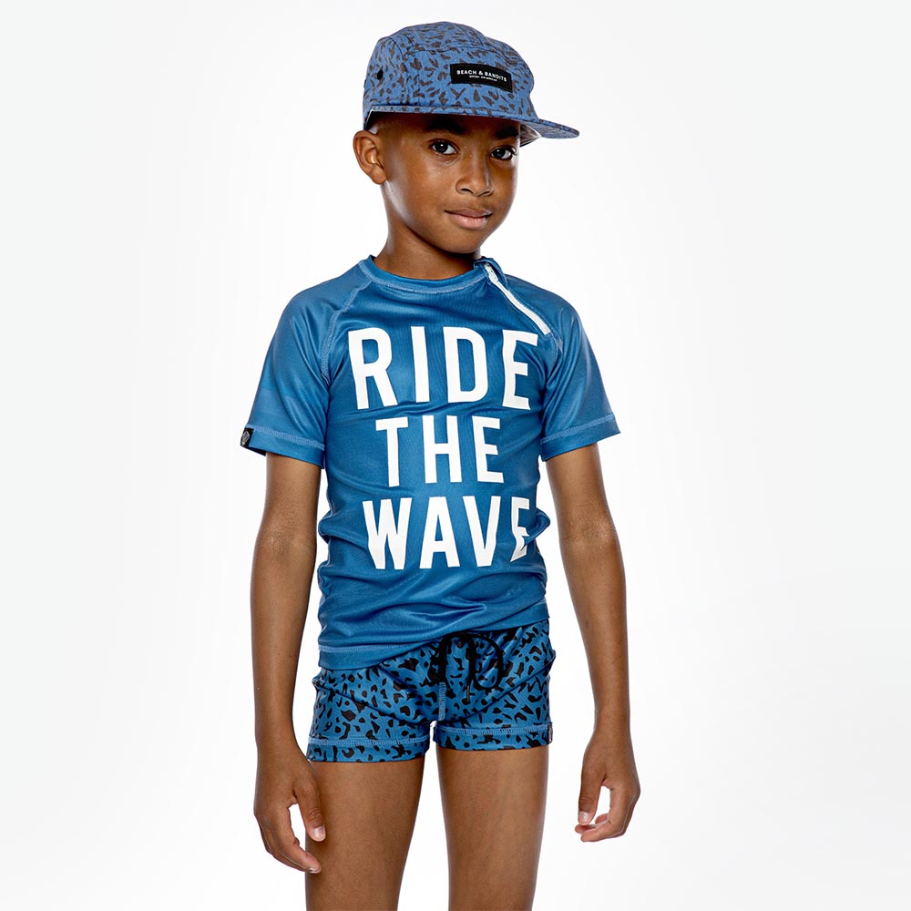 Beach & Bandits Ride the Wave Swim T-Shirt - Blue