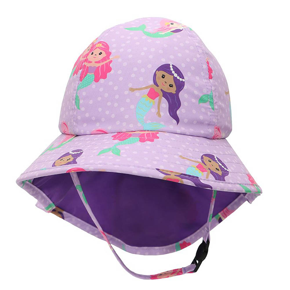 Zoocchini Girls' Mermaid Cape Sun Hat - UPF 50+
