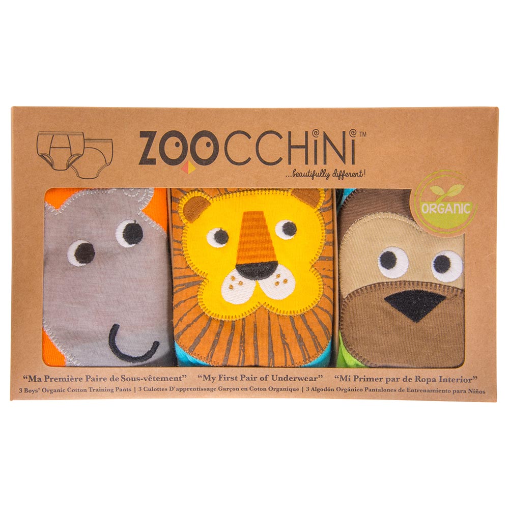 Zoocchini - Toddler Organic Potty Training Pants - Safari Friends - Boys - Pack of 3