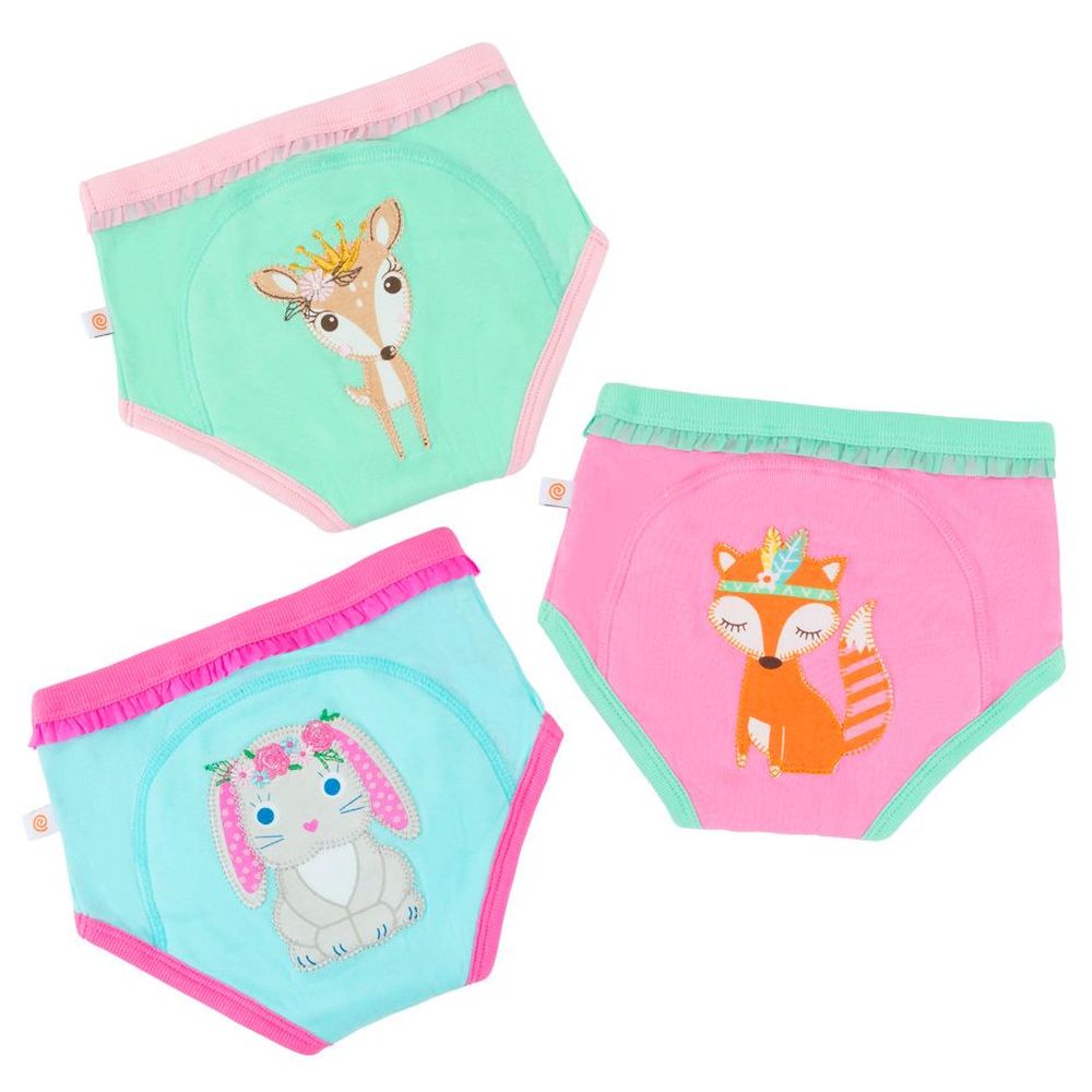 Zoocchini - Toddler Organic Potty Training Pants - Woodland Princesses - Pack of 3