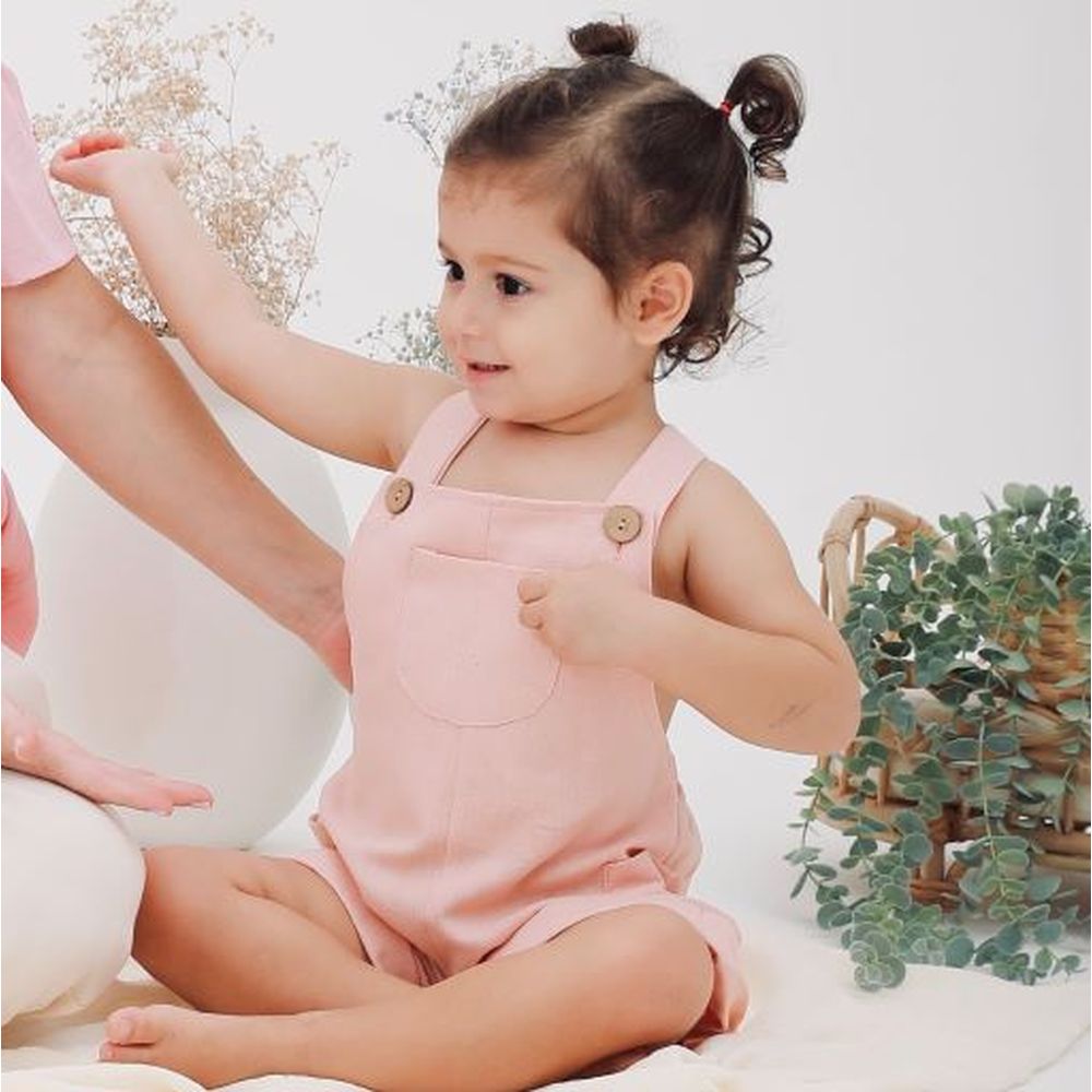 Mon.amelissa Girls Linen Jumpsuit - Rose