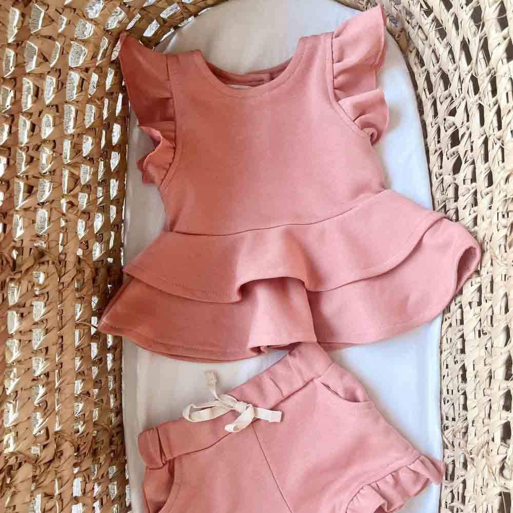 Mon.amelissa French Terry Outfit Cherry - 2 Pcs