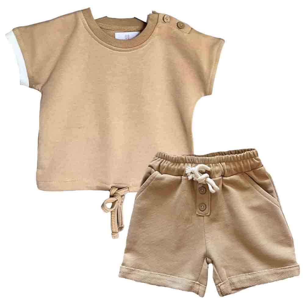 Mon.amelissa Terry Street Lounge Outfit Coffee - 2 Pcs