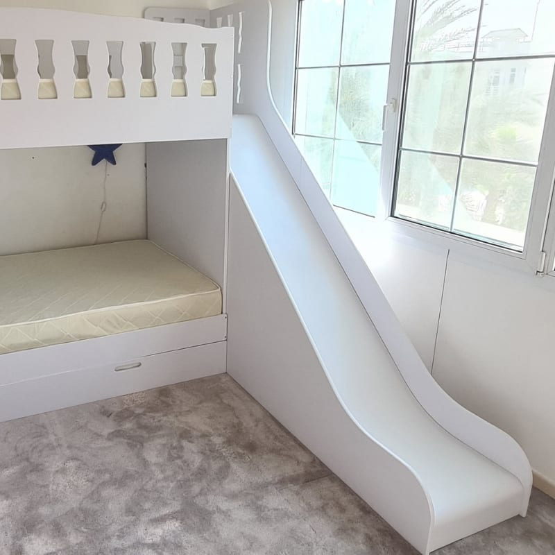Moon Kids - Bunk Bed with Steps, Slide & Trundle