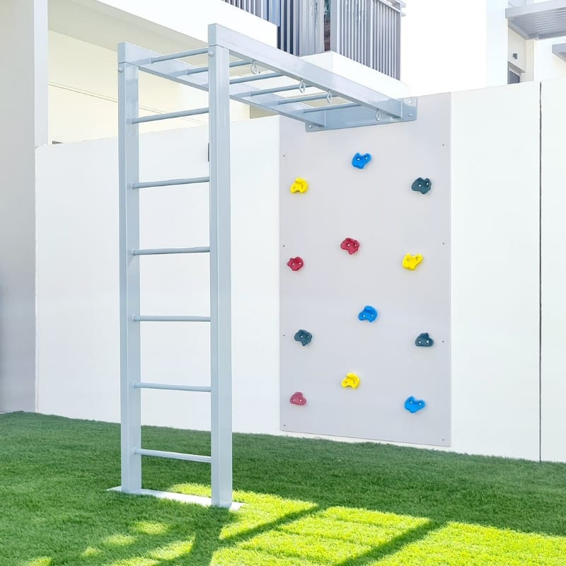 Moon Kids - Climbing Wall with Metal Monkey Bars