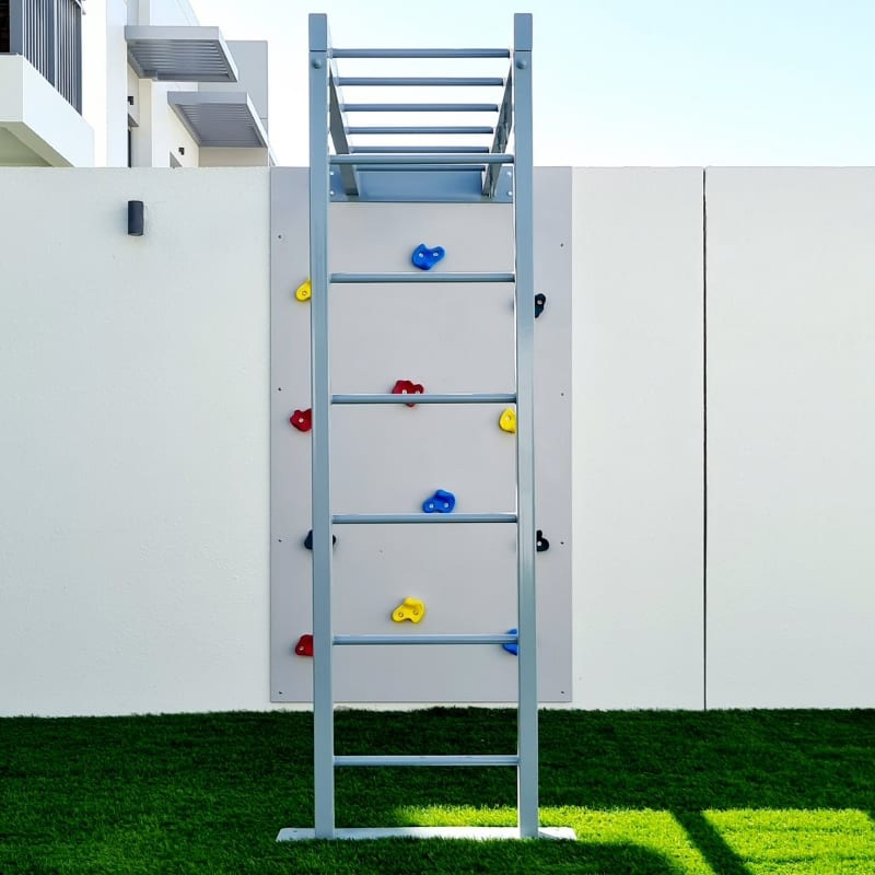 Moon Kids - Climbing Wall with Metal Monkey Bars
