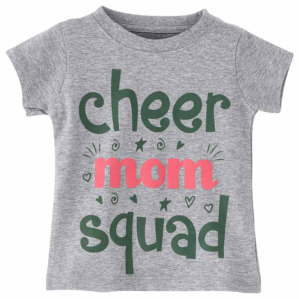 Jelliene Girls Basic Round Neck Graphic T-Shirt Faded - Grey