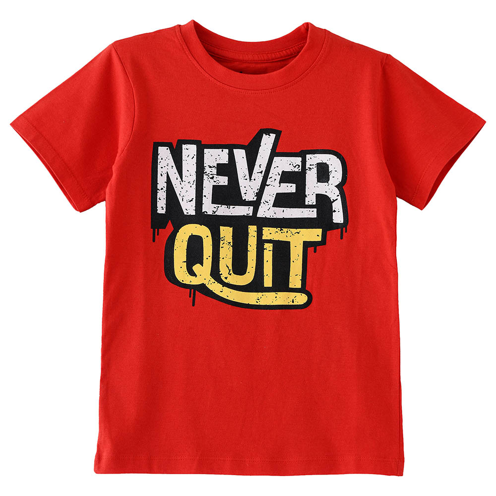 Jam Boys Basic Round Neck Graphic T-Shirt Bright - Red