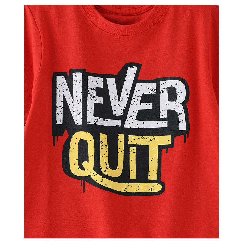 Jam Boys Basic Round Neck Graphic T-Shirt Bright - Red