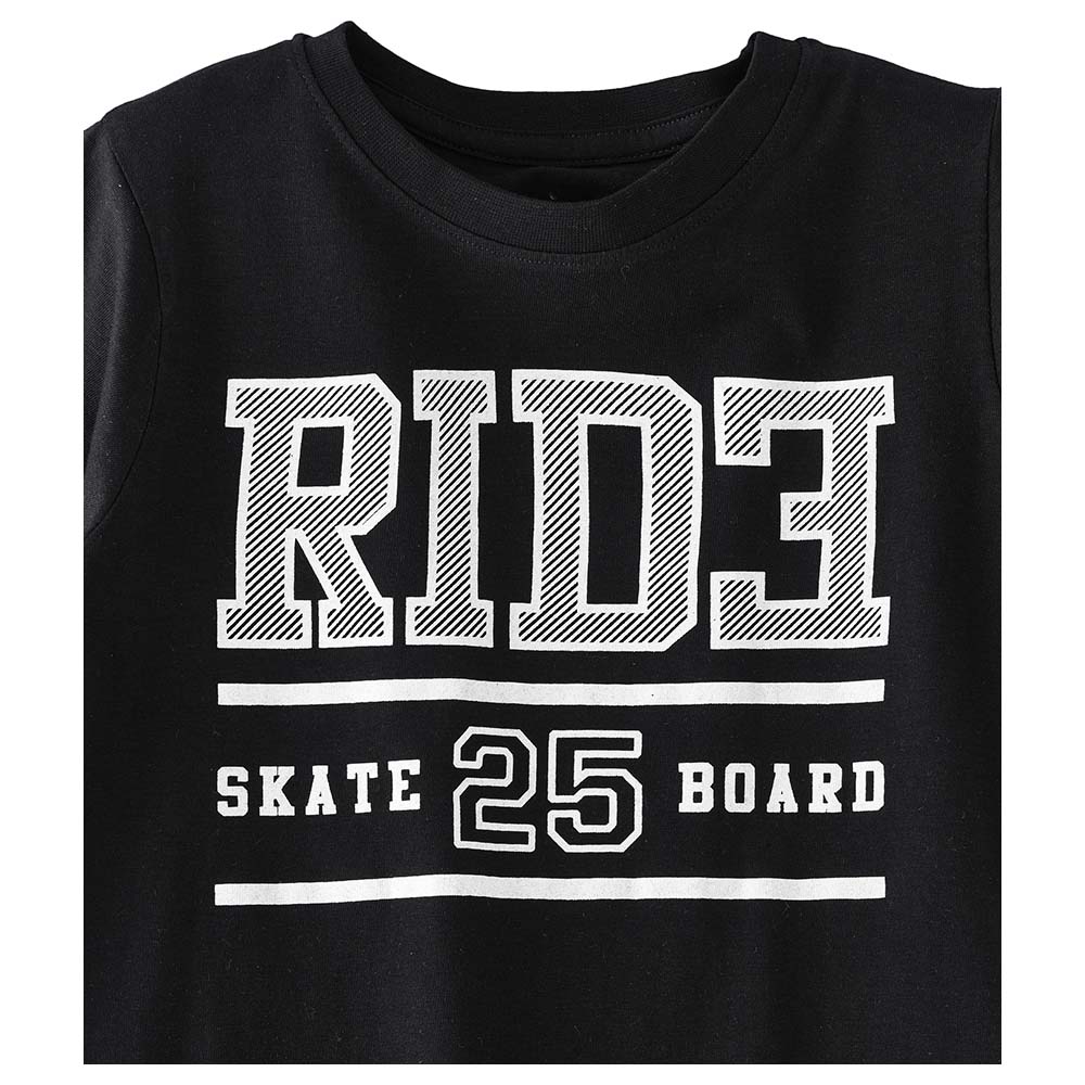 Jam Boys Basic Round Neck Graphic T-Shirt - Black