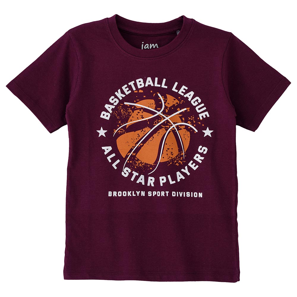 Jam Boys Basic Round Neck Graphic T-Shirt - Purple