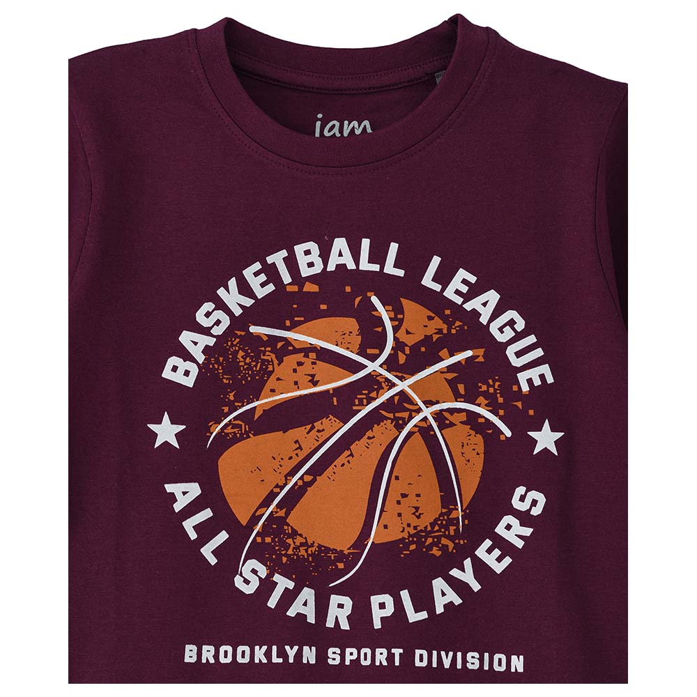 Jam Boys Basic Round Neck Graphic T-Shirt - Purple