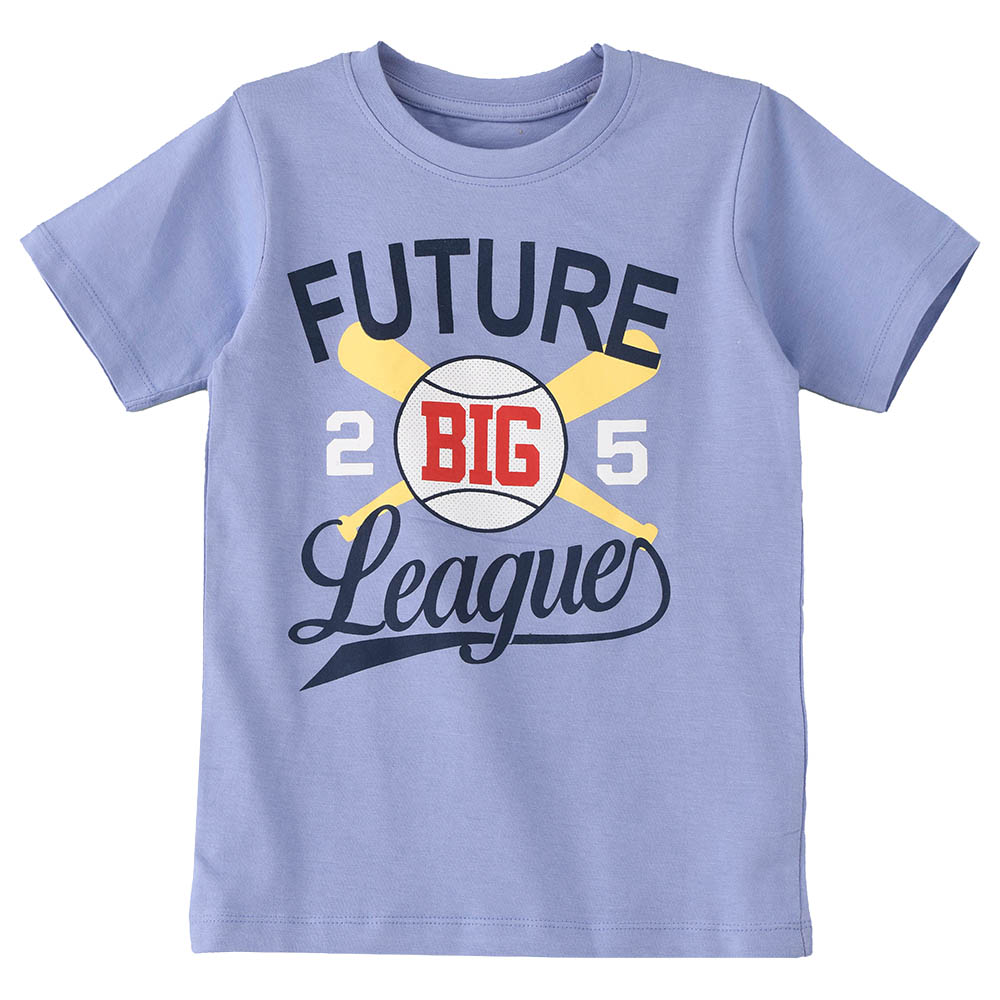 Jam Boys Basic Round Neck Graphic T-Shirt Sky - Blue