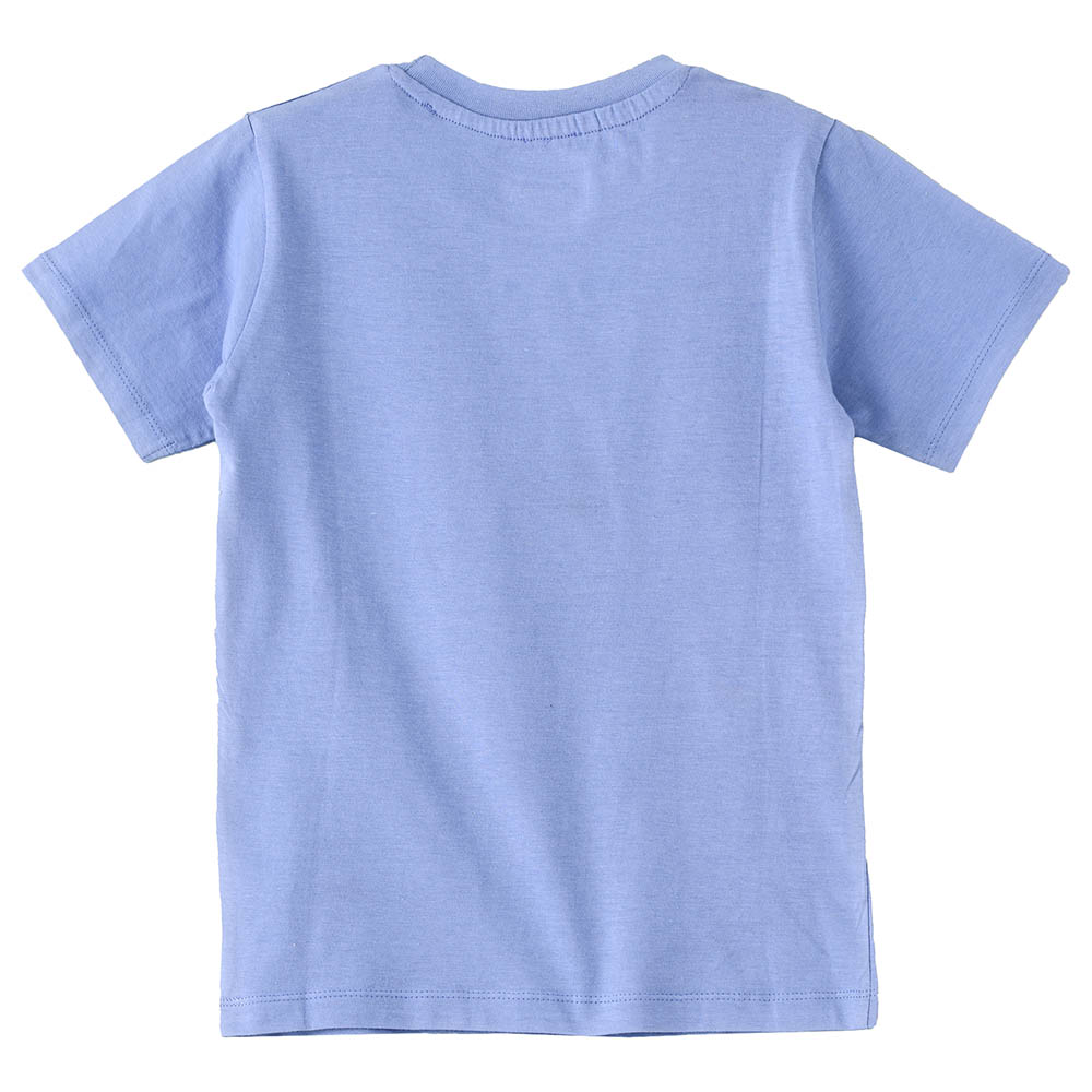Jam Boys Basic Round Neck Graphic T-Shirt Sky - Blue