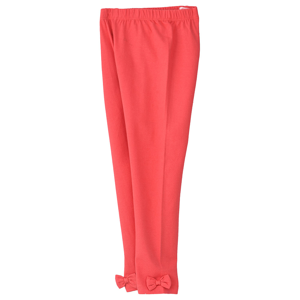Jelliene Knit Leggings with Knot at Bottom - Coral
