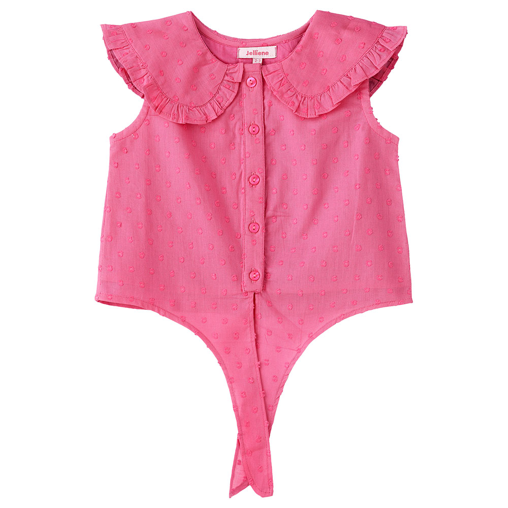 جيلين - بلوزة سادة محبوكة بدون أكمام - زهري