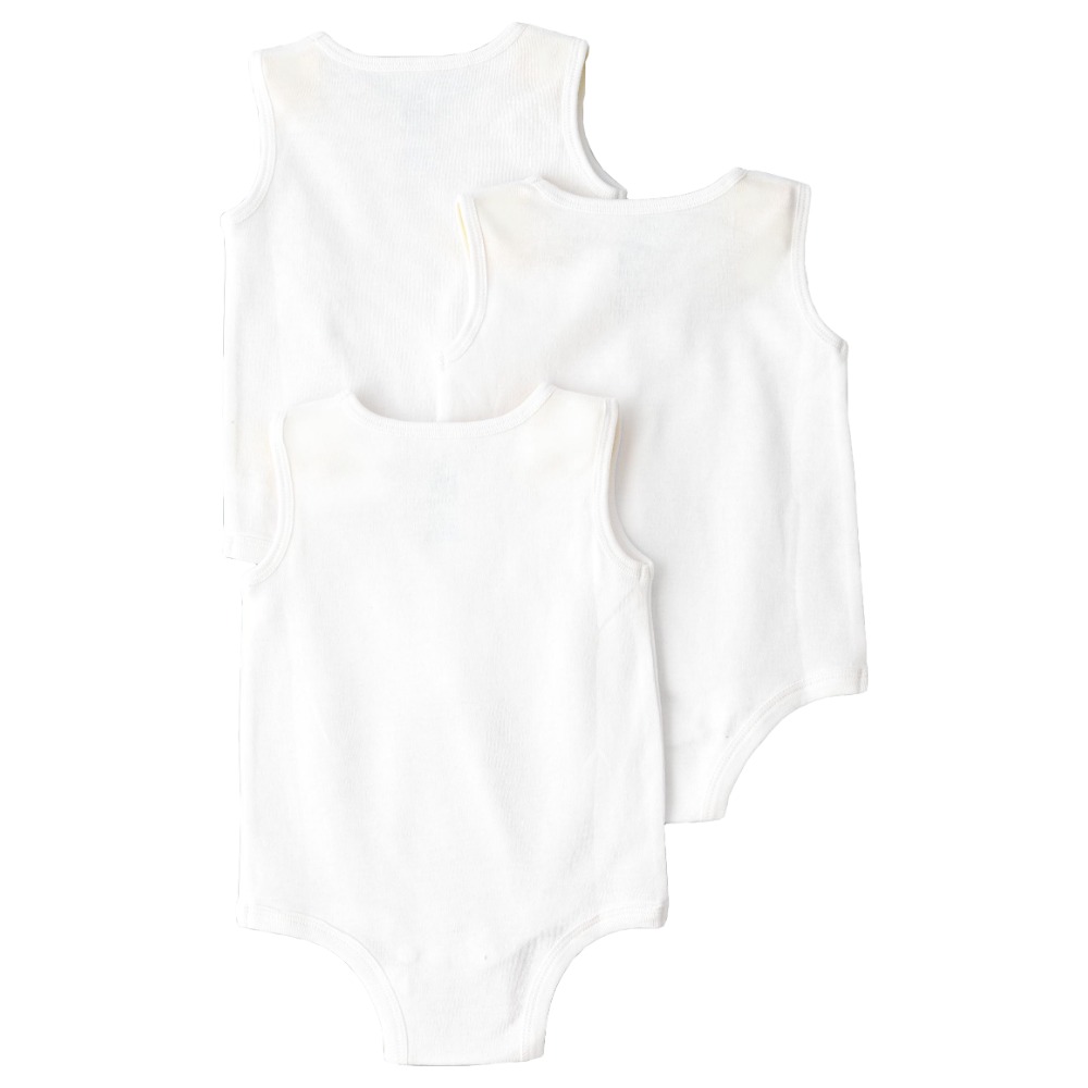 Tiny Hug - Round Neck Bodysuit- Pack Of 3 - White 
