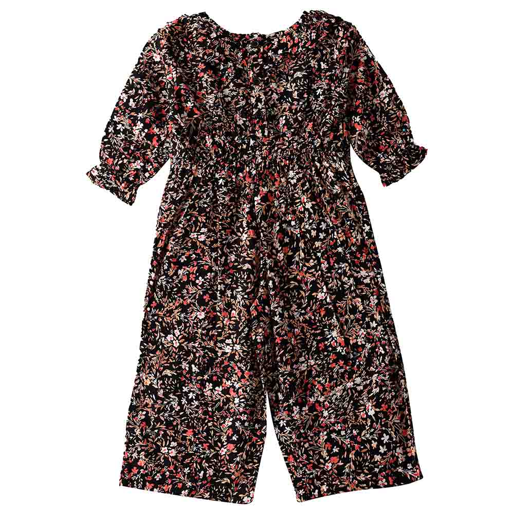 Jelliene Full Sleeve Woven All-Over Print Jumpsuit - Brown