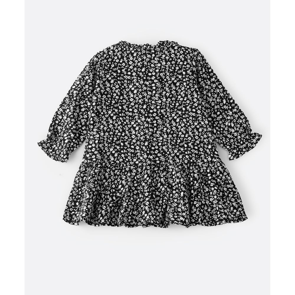 Jelliene All-Over Print Woven Jumpsuit - Black