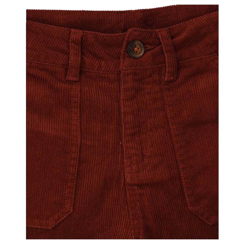 Jelliene Solid Woven Corduroy Culotte Pants - Brown