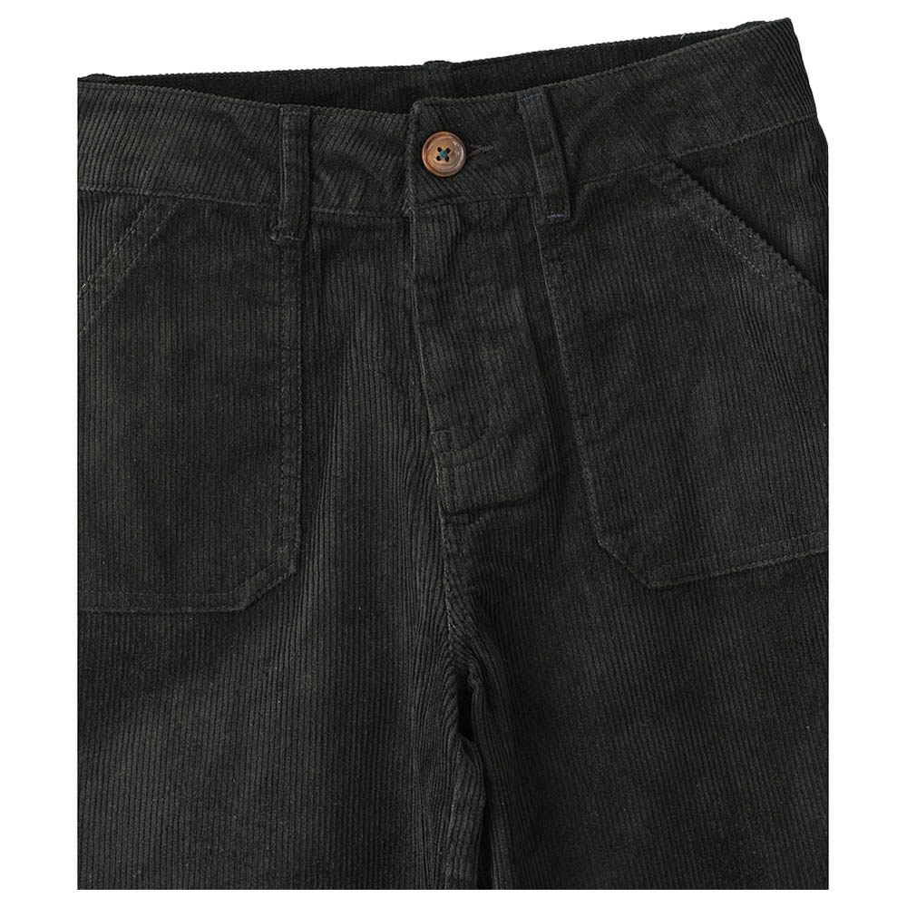 Jelliene Solid Woven Corduroy Culotte Pants - Green