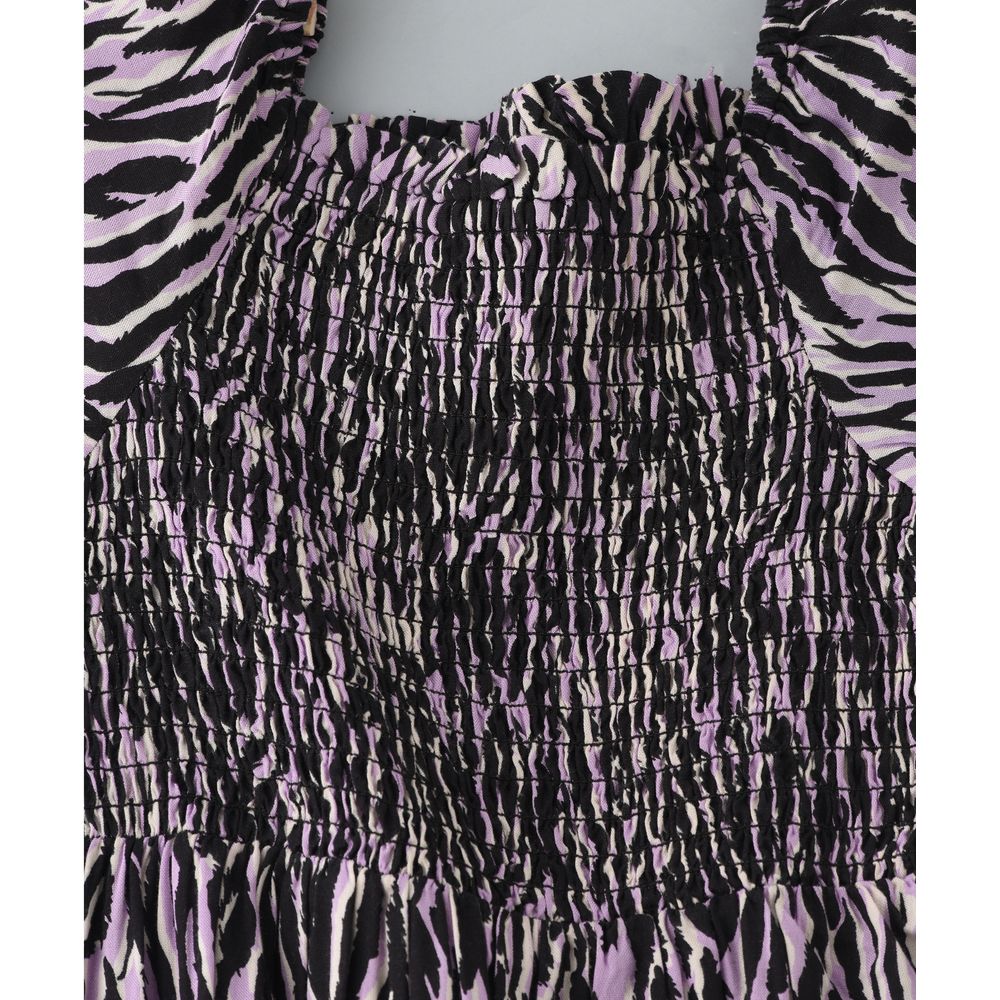 Jelliene Square Neck All-Over Print Woven Dress