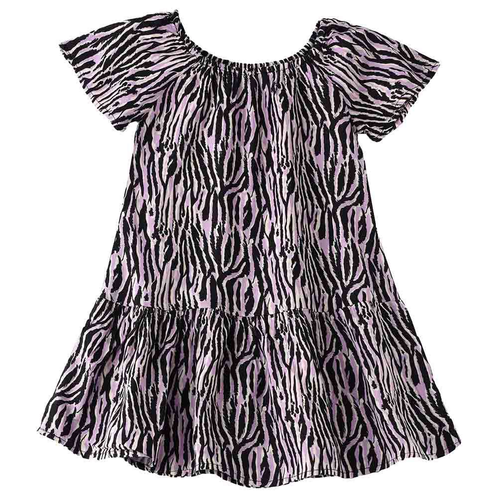 Jelliene Short Sleeve All-Over Print Woven Dress