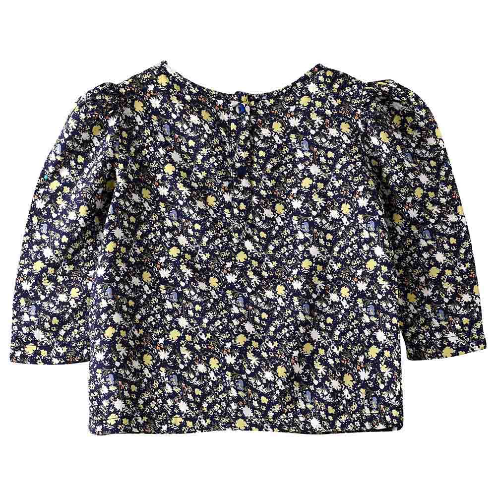 Jelliene Woven All-Over Print Full Sleeve Top with Puff Sleeves